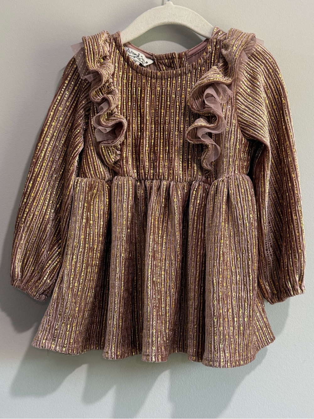 Pippa & Julie Sally Foil Pleated Top Size 2T